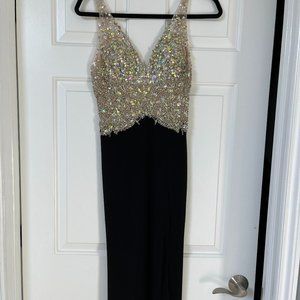 Beaded Formal Dress Size XS - Black w beaded top